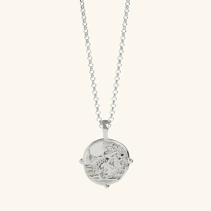 Silver Aphrodite Coin Necklace
